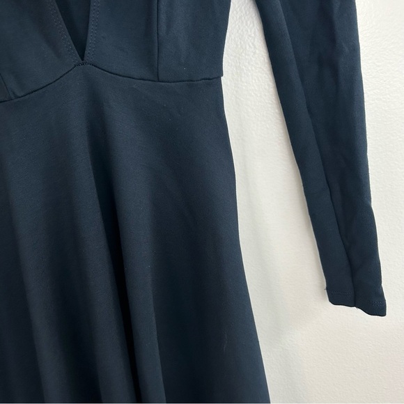 American Apparel Dark Blue Deep V-neck Long Sleeve Mini Dress Size XS - Picture 7 of 12
